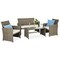 Best Choice Products 4-Piece Outdoor Wicker Patio Conversation Furniture Set w/ Table, Cushions